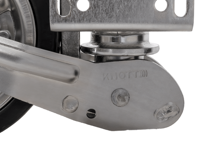 KNOTT ATK60 megerősített jockey kerék fogantyúval 350kg 60mm 785-1020mm