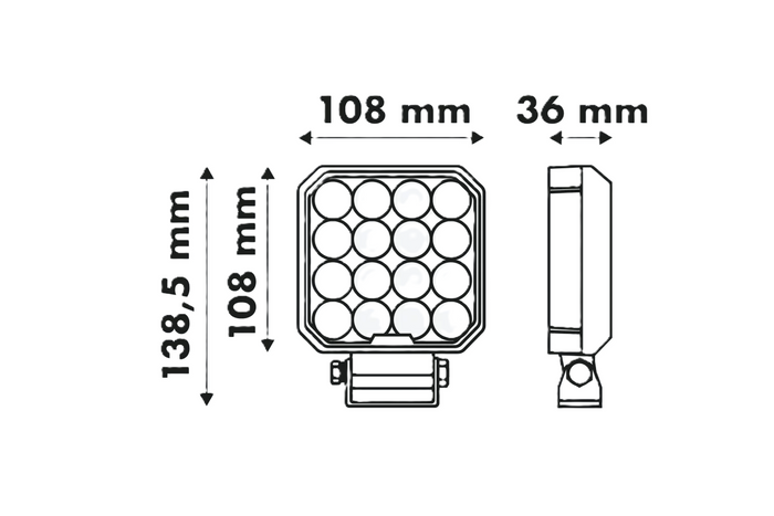 LED munkalámpa spotlámpa LAYTZ LY7107 64xLED 6400lm négyzet alakú