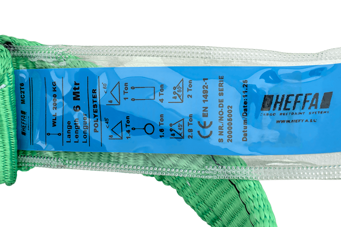 HEFFA daruheveder 6m/60mm/2t hurkokkal