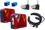 Lámpakészlet: DOBPLAST DPT35 hátsó lámpák + ASPÖCK FLEXIPOINT I oldalsó helyzetjelző lámpák + MANTES 4,5 m-es 7 tűs kábelköteg