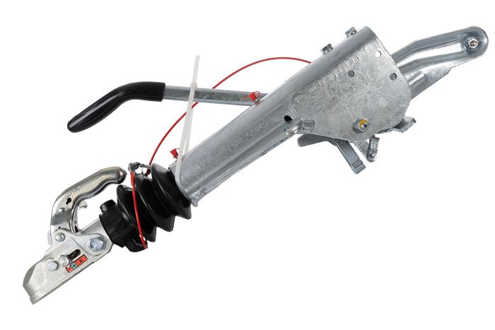 KNOTT KF27B ráfutószerkezet K27A vonóhoroggal 2700 kg-os pótkocsihoz V-típusú vonórúddal