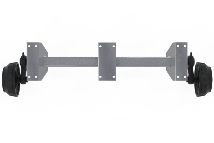 KNOTT VGB18 fékezett tengely pótkocsihoz/szállítóhoz 1800kg 1140/1248mm 1700mm 5x112