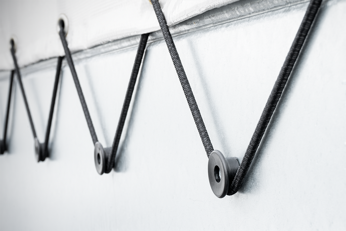 TULPLAST pótkocsi oldalsó görgők ponyvák, hálók és takarók rögzítéséhez, 22 darabos készlet