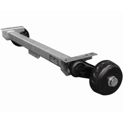 KNOTT VGB13M fékezett tengely pótkocsihoz/autószállítóhoz 1350kg 1200mm 1550mm 5x112