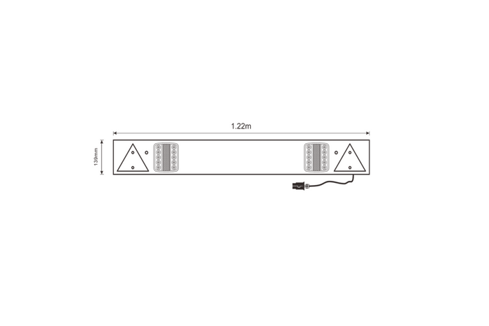 Világítópanel TT TECHNOLOGY TT.12004 pótkocsihoz, LED-es hátsó fényszóró, 5 funkció