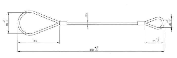 Vészhelyzeti biztonsági leválasztó kábel UNITRAILER gömbfejes vonóhoroghoz 750kg