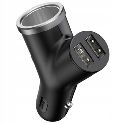 BASEUS Y típusú 2xUSB autós töltő, szivargyújtó aljzat 40W