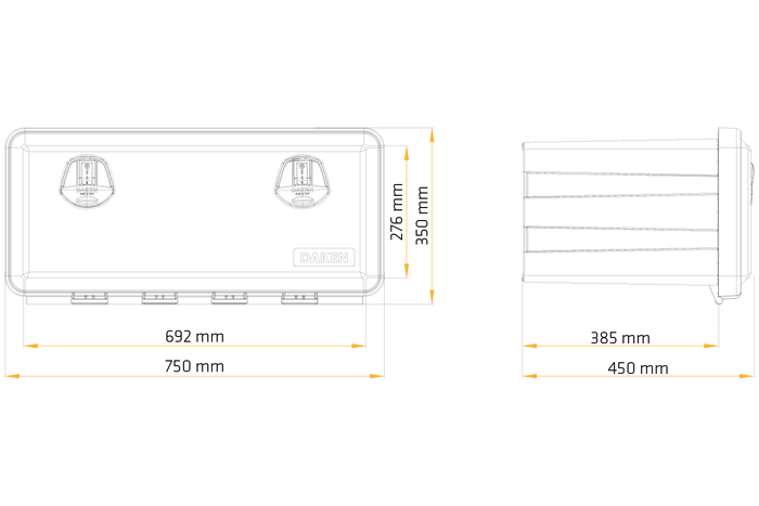 DAKEN 81106 JUST szerszámosláda 750x350x450mm 75l
