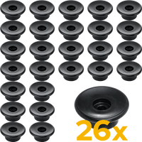 TULPLAST pótkocsi oldalsó görgők ponyvák, hálók és takarók rögzítéséhez, 26 darabos készlet