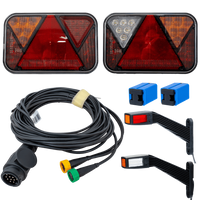 Lámpakészlet: FRISTOM FT-270 LED hátsó lámpák + FRISTOM FT-145 LED helyzetjelzők + MANTES 5,2 m-es 13 tűs kábelköteg