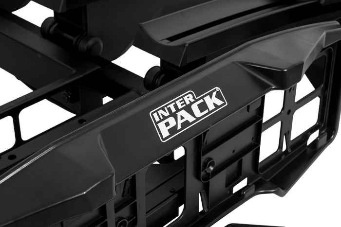 Inter Pack Velox 3 LED - összecsukható, vonóhorogra szerelhető kerékpártartó 3 kerékpárhoz LED lámpákkal (fekete)