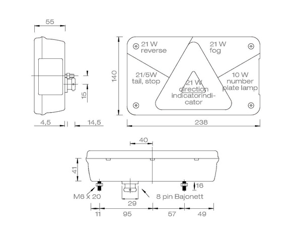 ASPÖCK Multipoint V hátsó lámpa 7 funkciós jobb oldali