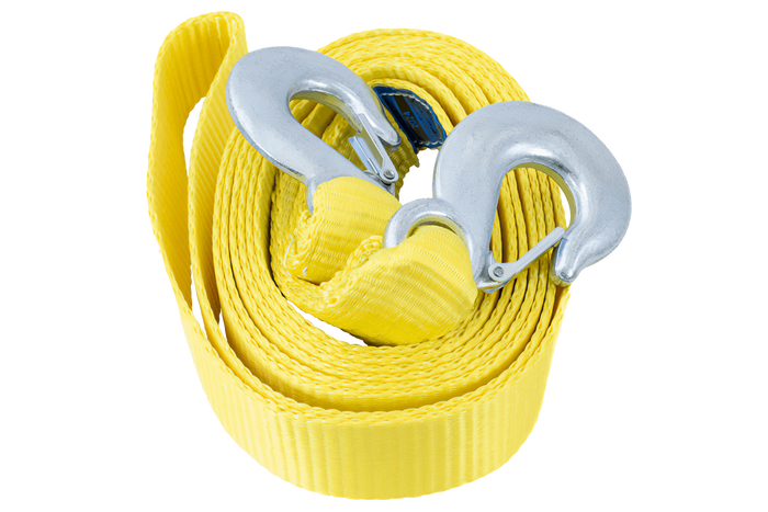 UNITRAILER vontatókötél horgokkal, vontatópánt 5m/50mm/7.5t sárga