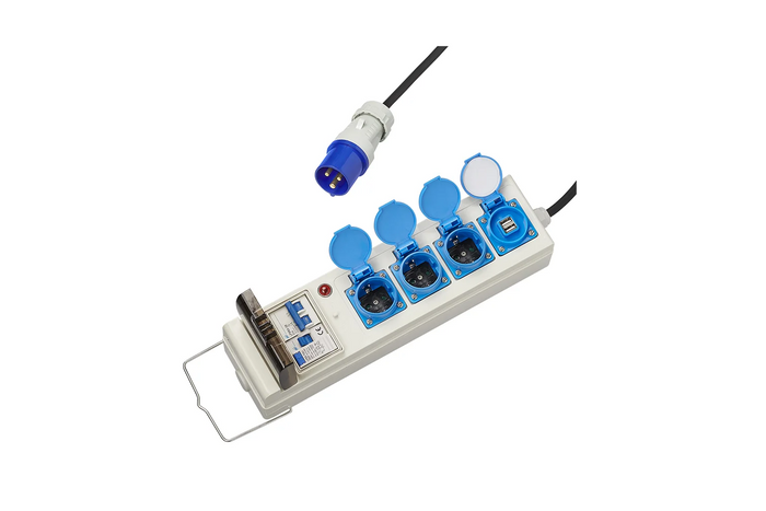 CEE kemping hosszabbító kábel elosztóval ProPlus 373583DE 10m kábel, 3x Schuko aljzat, 2xUSB