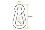 DROMET KSO.9.90 kötélkarabiner tűzoltó karabiner 9x90mm