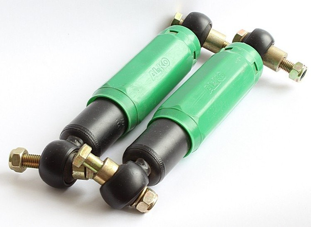 AL-KO nyolcszögletű lengéscsillapítók pótkocsitengelyekhez 900-1600 kg-os teherbírással, egyes és tandem tengelyekhez