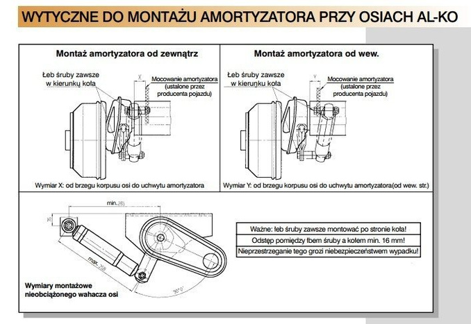 AL-KO nyolcszögletű lengéscsillapítók 900-1600 kg-os pótkocsitengelyekhez, konzolokkal együtt