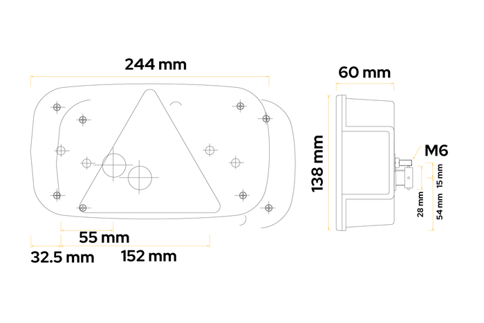 ASPÖCK Multipoint III hátsó lámpa 8 funkciós bal oldali