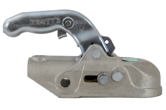 KNOTT K27-A gömbfejű vonóhorog 2700 kg-os pótkocsihoz, 50 mm-es öntöttvas csővonórúddal 