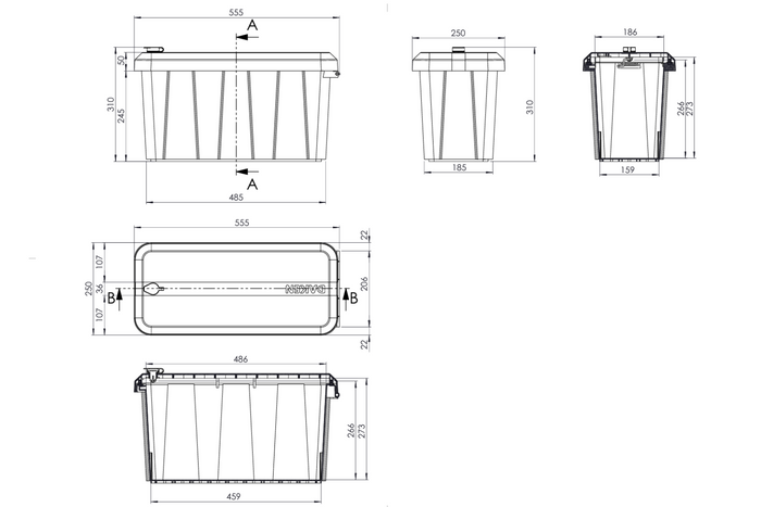 DAKEN 82211 BLACKIT LITE szerszámosláda 555x250x310mm 24l