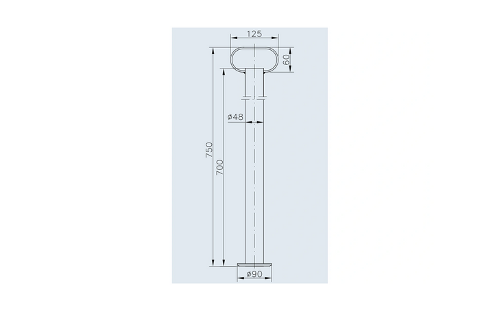Fix tartószerkezet szorítóval WINTERHOFF RSR48-700+KLE48 150kg 48mm 700mm