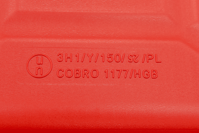 10 literes HERMON műanyag kanna tölcsérrel, piros