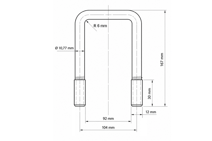 DROMET négyzet alakú bilincs C típusú bilincs M12 92×167mm