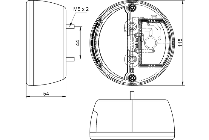DOBPLAST DPT10 hátsó lámpa 4 funkciós univerzális