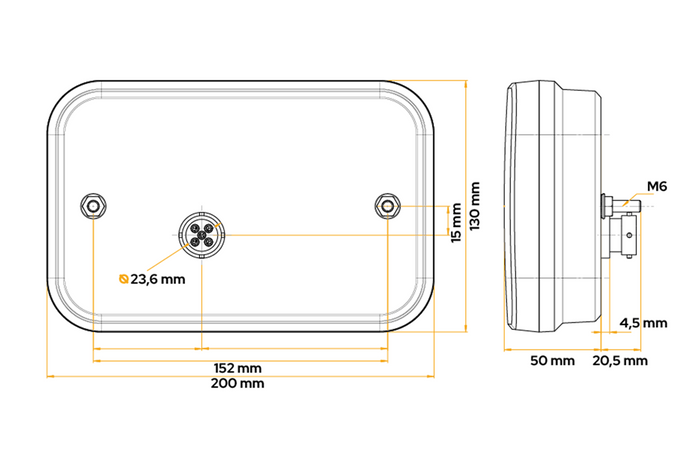 Fristom FT-270 LED hátsó lámpa 6 funkciós jobb oldali