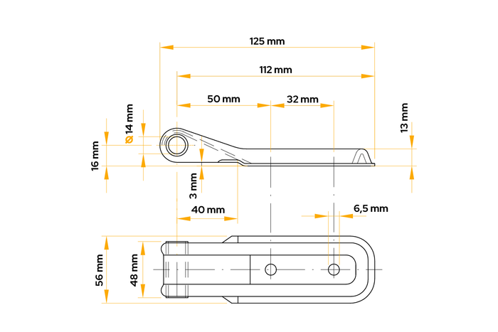 WINTERHOFF BSCH 10-14-120-PO pótkocsi oldali zsanér pótkocsi oldalra szereléshez