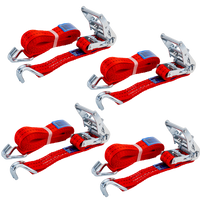 Négy darabos UNITRAILER 6m/35mm/2t piros szállítószalag szett feszítővel