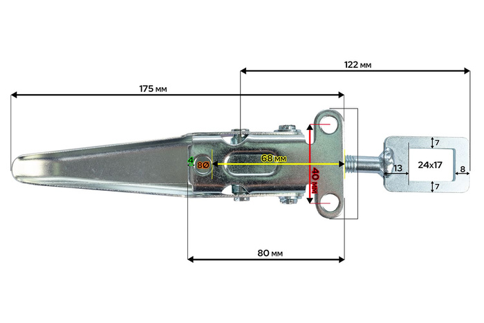 BUSSCHER A06250 pótkocsi oldalsó vonóhorog excentrikus pótkocsi oldalsó záráshoz