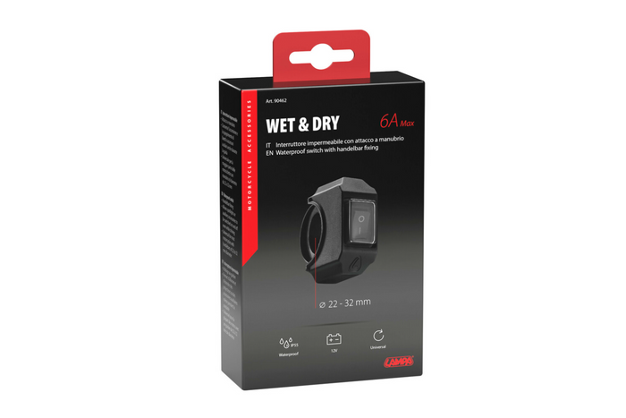Vízálló kormánykapcsoló LAMP 90462 elektromos eszközök vezérléséhez 12V 6A max