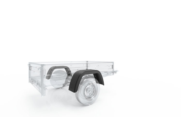 Két darabos sárvédő készlet 13-14"-os utánfutóhoz DOMAR D20112 lapos kerékívekkel 660/190 mm
