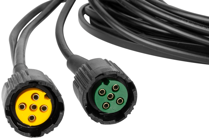 MANTES elektromos szerelés, utánfutó kábelköteg, 5 m, 13 tűs csatlakozó, 2x 5 tűs bajonettzár