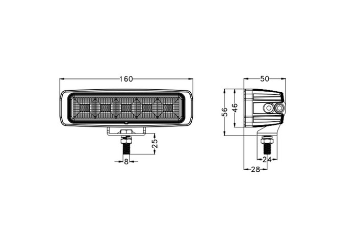 LED munkalámpa reflektor TT TECHNOLOGY FEKETE TT.13445 45xLED 3120lm téglalap alakú
