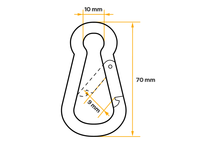 DROMET KSO.7.70 kötélkarabiner, tűzoltó karabiner 7x70mm