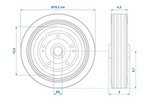 Pótkerék ProPlus 341540 tömör gumi támasztókerékhez 200x50mm