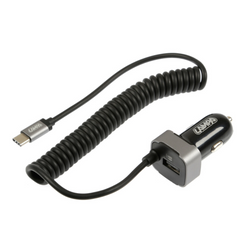 Autós töltő LAMP USB Type-C, szivargyújtó aljzat 12/24V