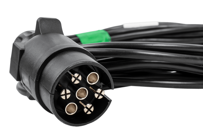 ASPÖCK 58-1022-087 elektromos szerelésű utánfutó kábelköteg 4,5 m 7 tűs bajonettzáras csatlakozó 2x5 tűs