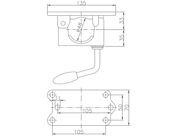 WINTERHOFF KLE48-G nyomókerék bilincs 48 mm-es öntöttvashoz