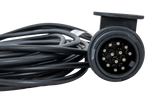 MANTES elektromos szerelés, utánfutó kábelköteg, 5m, 13 tűs csatlakozó, 2x 5 tűs bajonettzár