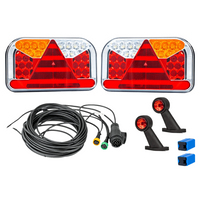 Lámpakészlet: FRISTOM FT-170 LED hátsó lámpák + FRISTOM FT-009 LED oldalsó helyzetjelző lámpák + MANTES 7m 13 tűs kábelköteg