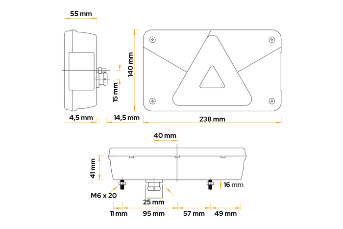 ASPÖCK MULTIPOUNT V hátsó lámpa 6 funkciós bal oldali