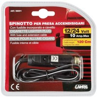 12/24 V-os autós szivargyújtó csatlakozó 120 cm-es kábellel