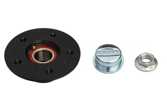 Agy csapággyal fékezetlen tengelyhez KNOTT 5x112 anyaburkolat