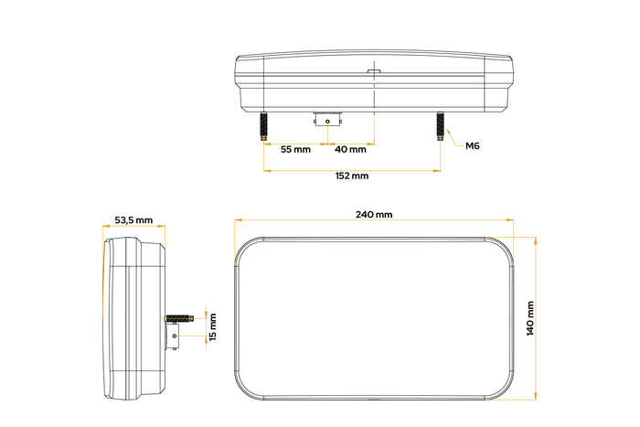 Fristom FT-370 LED hátsó lámpa 7 funkciós bal