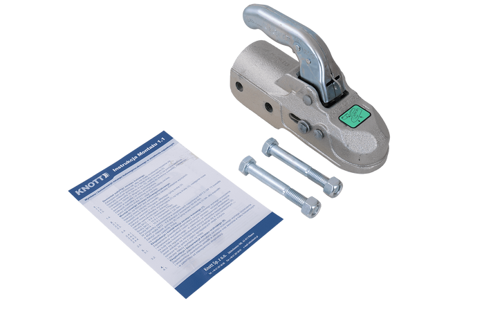 KNOTT K35-C gömbfejű vonóhorog 3500 kg-os pótkocsihoz, 60 mm-es öntöttvas csővonórúddal 