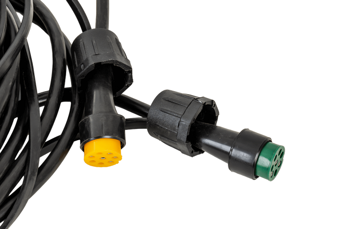 MANTES elektromos szerelés, utánfutó kábelköteg, 10 m, 13 tűs csatlakozó, 2x 8 tűs bajonettzár