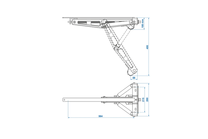 ProPlus 361506 kihúzható saroktámasztó stabilizátor 1100 kg-os utánfutóhoz 495 mm